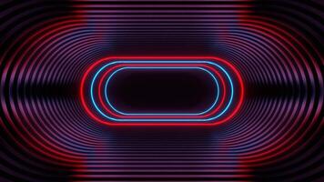 Red and Blue Neon Oval Tunnel Background VJ Loop video