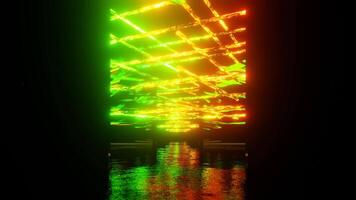 Orange and Green Mirror Moving Lighting Effect Background VJ Loop video