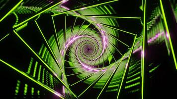 Lime and Pink Glowing Spiral Background VJ Loop video