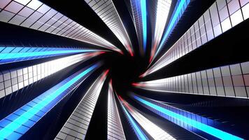 Red and Blue and White Neon Cyberpunk Spiral Tunnel Background VJ Loop video