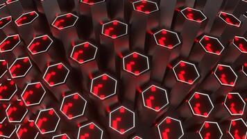 Black and Gray and Red Hexagonal Circular Motion Background VJ Loop video