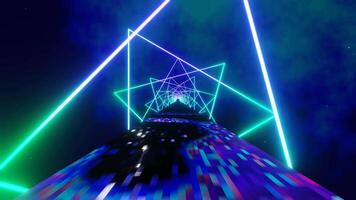 turquesa e roxa espaço ponte fundo ciclo animação video