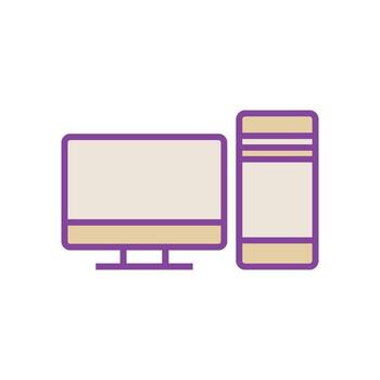 PC Computer Desktop Icon Vector Template