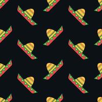 Sombrero seamless pattern cinco de mayo vector