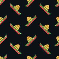 Sombrero seamless pattern cinco de mayo vector