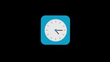 wall clock icon concept loop animation video with alpha channel