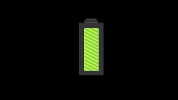 Digital Elektrizität Batterie Leistung Indikator aufladen Animation mit Alpha Kanal. video