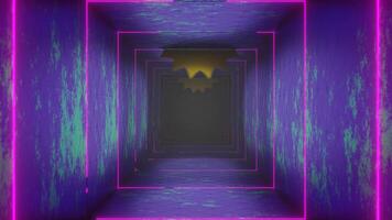 or sur violet et turquoise circulaire vu tunnel Contexte vj boucle animation video