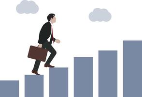 Businessman climbing a stairs concept career development vector illustration