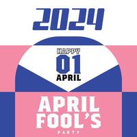 Happy april fool's . 1 april 2024 april fool's day. social media banner design, april fool's poster design vector