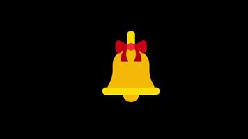 A yellow bell with bow icon concept loop animation video with alpha channel