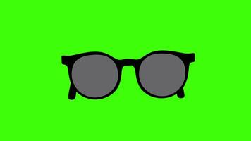 Sol óculos ícone conceito ciclo animação vídeo com alfa canal video