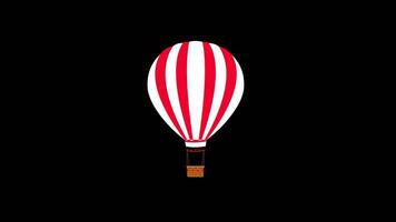 hot air balloon icon flying floating in the sky concept animation with alpha channel video