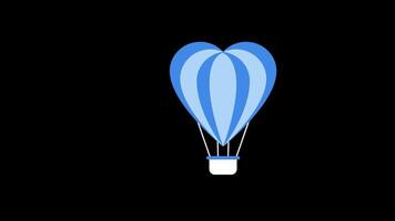 Hot air balloon icon animation concept transparent background with alpha channel video