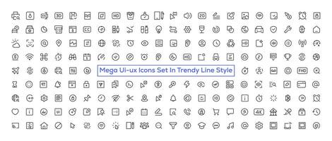 mega conjunto de ui ux iconos, usuario interfaz icono conjunto colección vector