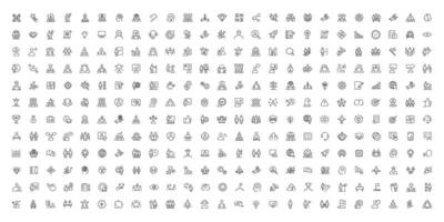 People and teamwork line icons collection. Big icon set in a flat design. Thin outline icons pack vector