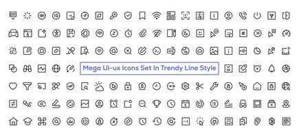 mega conjunto de ui ux iconos, usuario interfaz icono conjunto colección vector