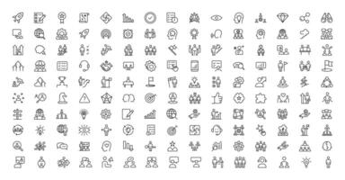 People and teamwork line icons collection. Big icon set in a flat design. Thin outline icons pack vector