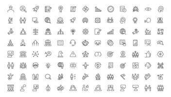 People and teamwork line icons collection. Big icon set in a flat design. Thin outline icons pack vector