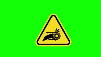 un amarillo triángulo advertencia precaución mano Persona especial firmar icono concepto animación con alfa canal video