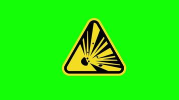 yellow triangle Caution warning Warning Explosives Symbol Sign icon concept animation with alpha channel video