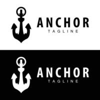 Sea ship vector icon symbol illustration simple sea anchor logo design