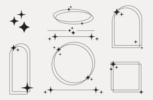 Sparkle Monoline Frame, Vector Illustration Geometric Frames