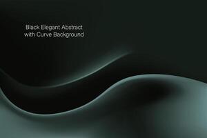 Abstract Dark Black Green with Curve Background vector