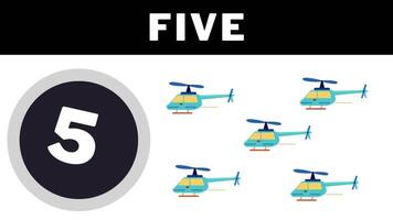 Helicopter animated learning for kids number counting nursery rhymes class Preschool Learning Videos. video