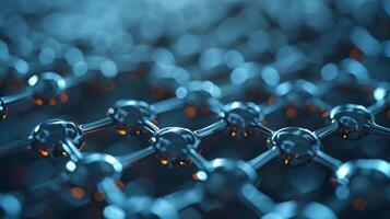 AI generated Ultra-high resolution of a graphene molecular grid, a single layer of carbon atoms arranged in a two-dimensional honeycomb lattice. photo