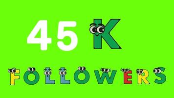 Follower Cartoon alphabets letters text animated video. video