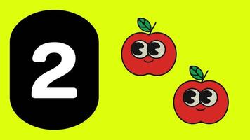 frutta animato apprendimento per bambini numero conteggio asilo rime classe prescolastico apprendimento video. video