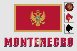 montenegro bandera y mapa en un vector gráfico