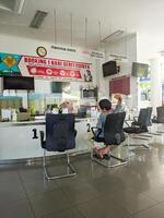 a front office of toyota service center. surabaya, indonesia - 6 maret 2024 photo