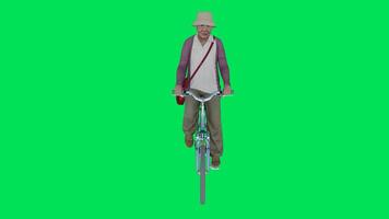 High angle view of an elderly woman riding a bicycle video