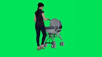 Compassionate woman walking with her baby from the angle of three corners video