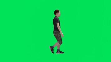 een tiener- jongen wandelen uit de hoek van de oksel video