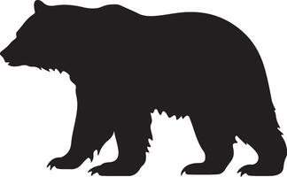 Polar Bear Silhouette Vector Illustration White Background