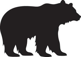 Polar Bear Silhouette Vector Illustration White Background