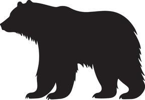 Polar Bear Silhouette Vector Illustration White Background