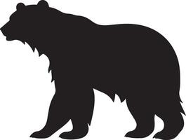 Polar Bear Silhouette Vector Illustration White Background