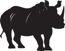 Rhino Silhouette Vector Illustration White Background