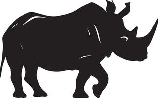 Rhino Silhouette Vector Illustration White Background