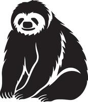 Sloth Silhouette Vector Illustration White Background