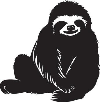 Sloth Silhouette Vector Illustration White Background