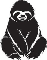 Sloth Silhouette Vector Illustration White Background