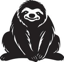 Sloth Silhouette Vector Illustration White Background