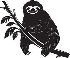 Sloth Silhouette Vector Illustration White Background