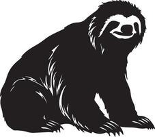 Sloth Silhouette Vector Illustration White Background