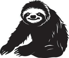 Sloth Silhouette Vector Illustration White Background